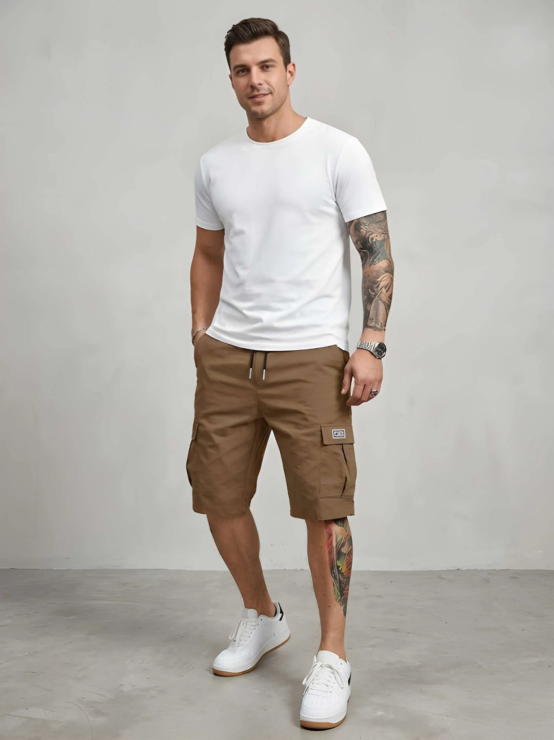 Herren Kurze Baggy Shorts mit Gummibund